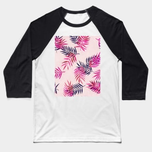 Pink Palm Pattern Baseball T-Shirt